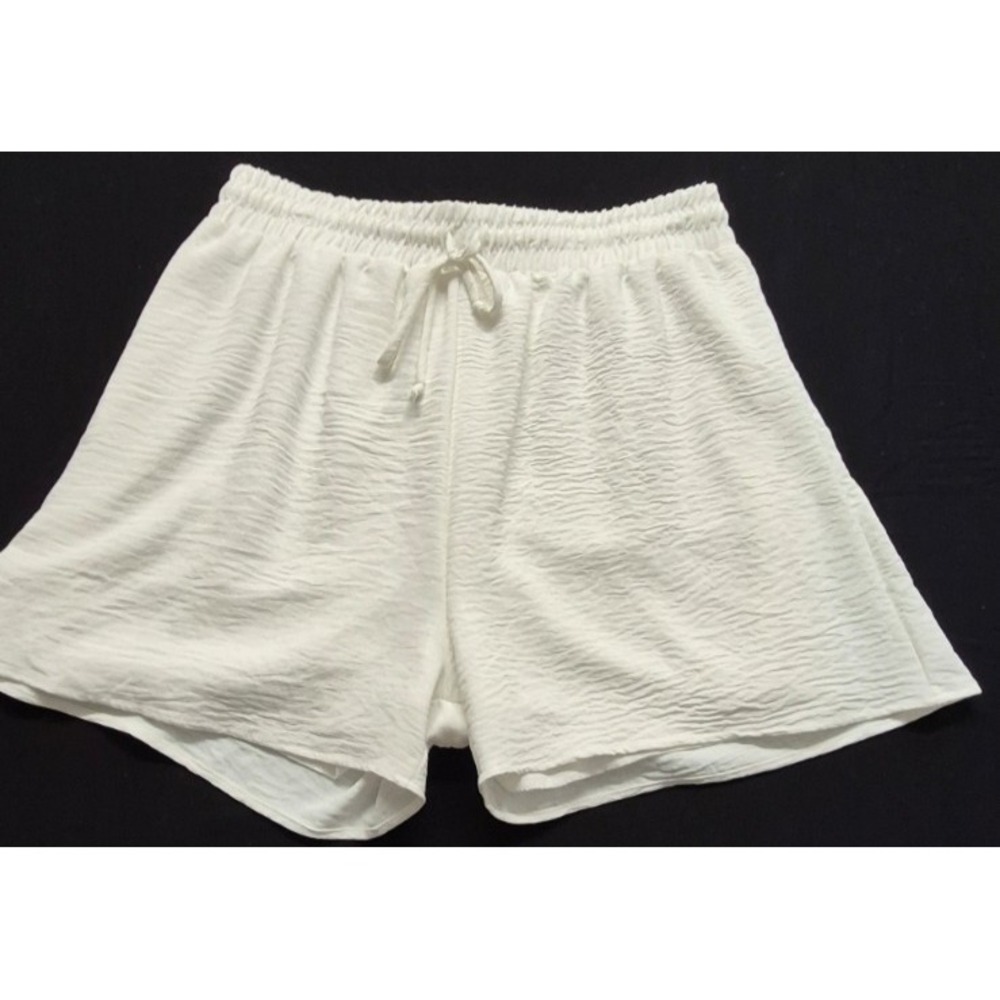 The Willow Tree women white crinkle gauze shorts XL drawstring elastic waist USA